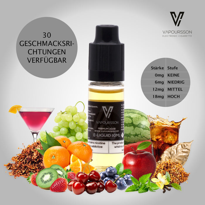 Vapoursson 10 ml E-liquid | Erdbeere | 6mg/ml